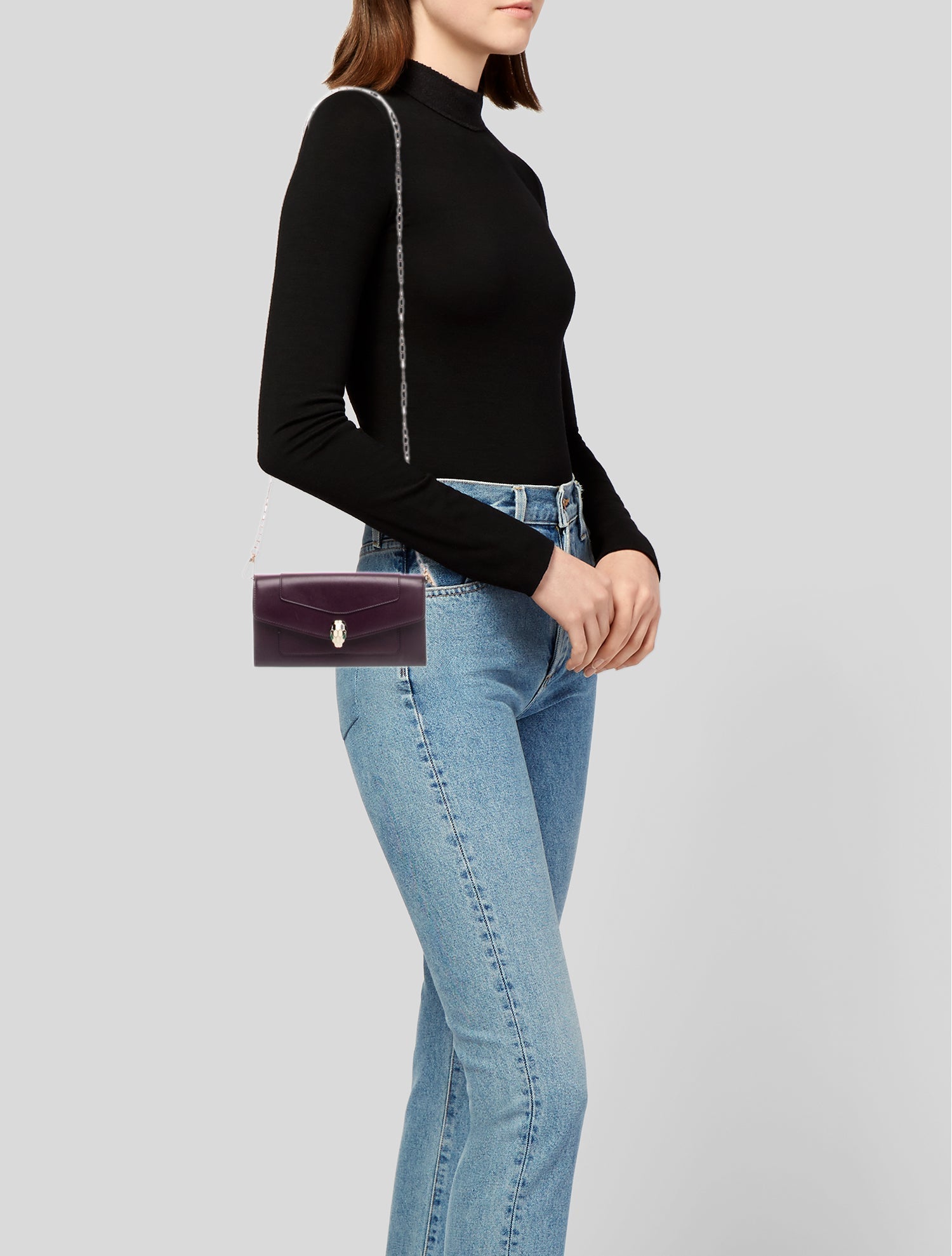 Bvlgari Leather Serpenti Forever Chain Pochette