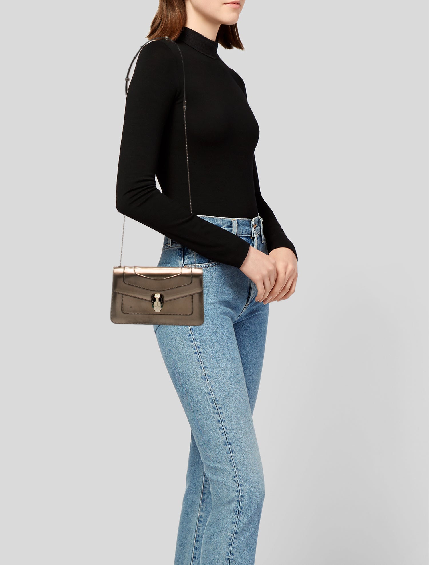 Bvlgari Patent Leather Crossbody Bag Large