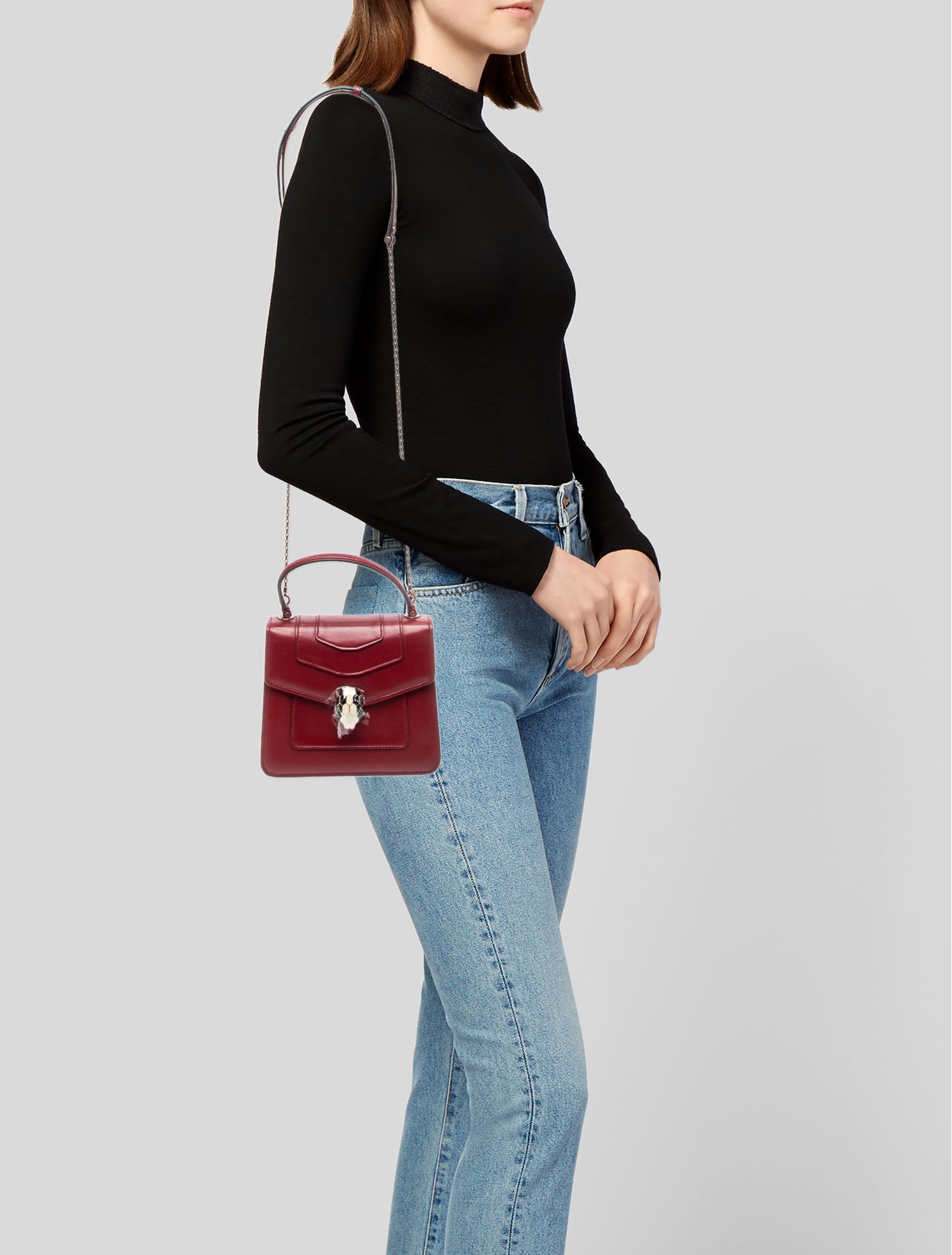 Bvlgari Leather Top Handle Bag