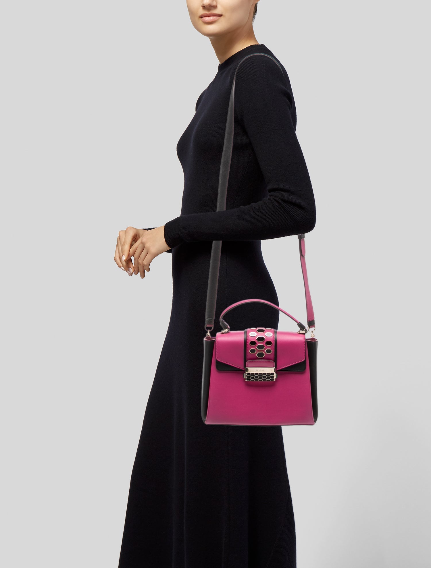 Bvlgari Leather Top Handle Bag