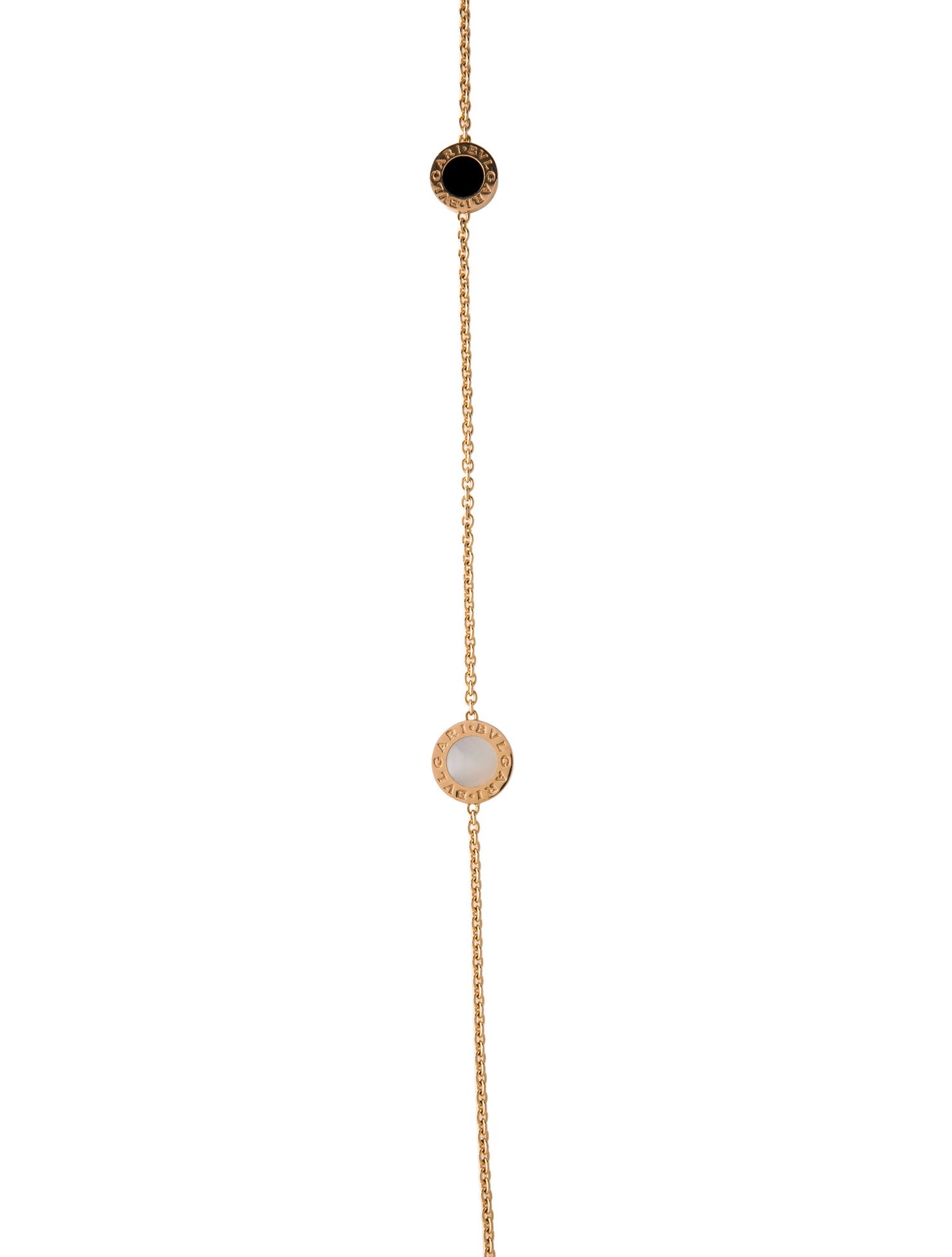 Bvlgari 18K Mother of Pearl & Onyx Station Necklace