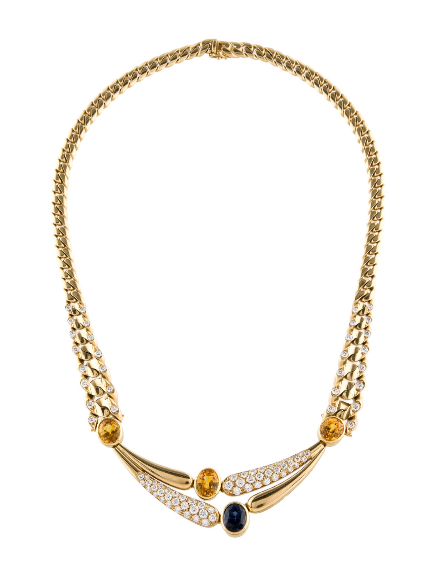 Bvlgari Vintage 18K Spinel, Sapphire, & Diamond Collar Necklace