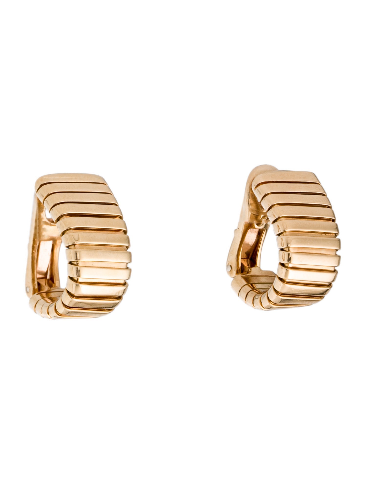 Bvlgari 18K Tubogas Hoop Earrings