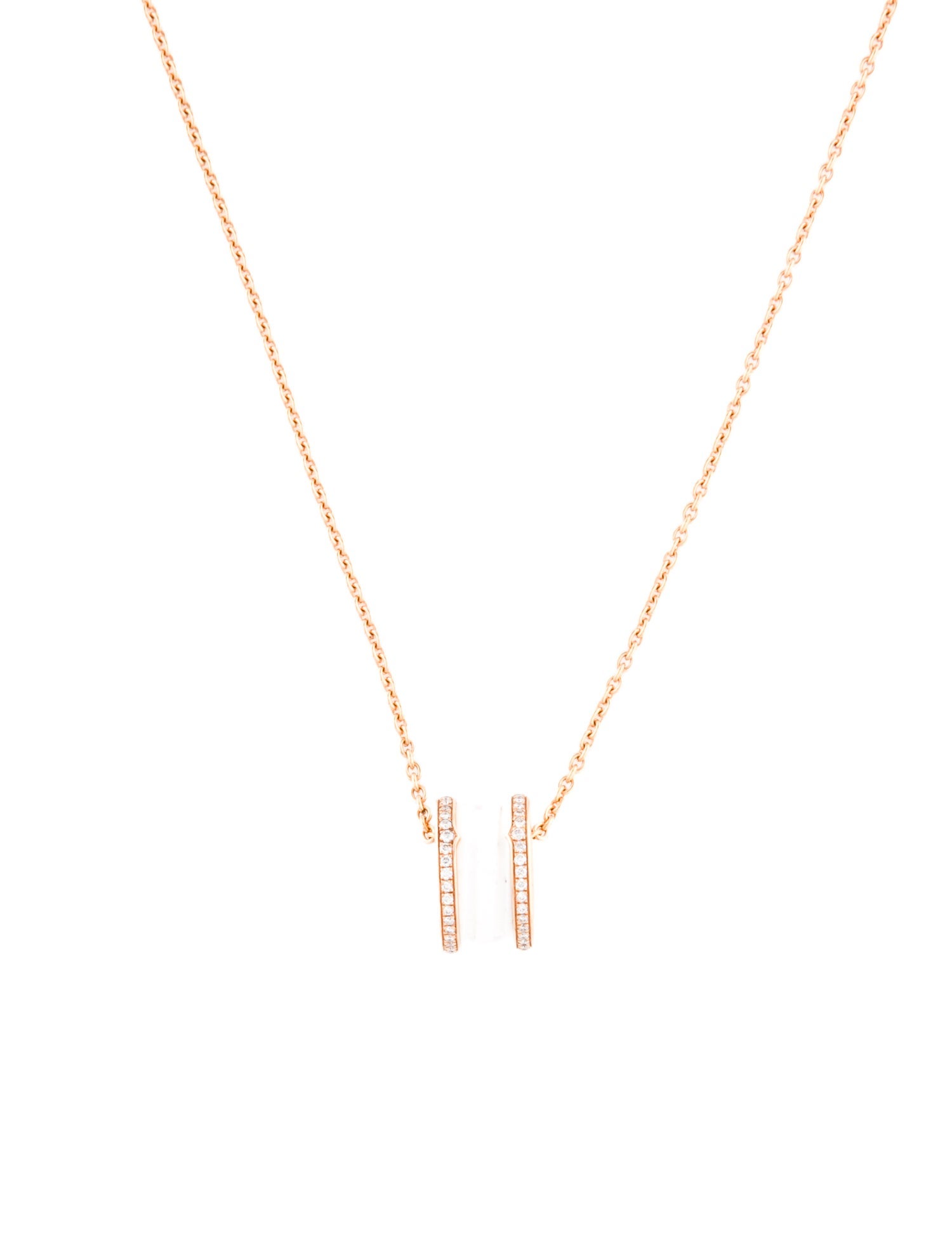 Bvlgari 18K Diamond & Ceramic B.zero12 Pendant Necklace