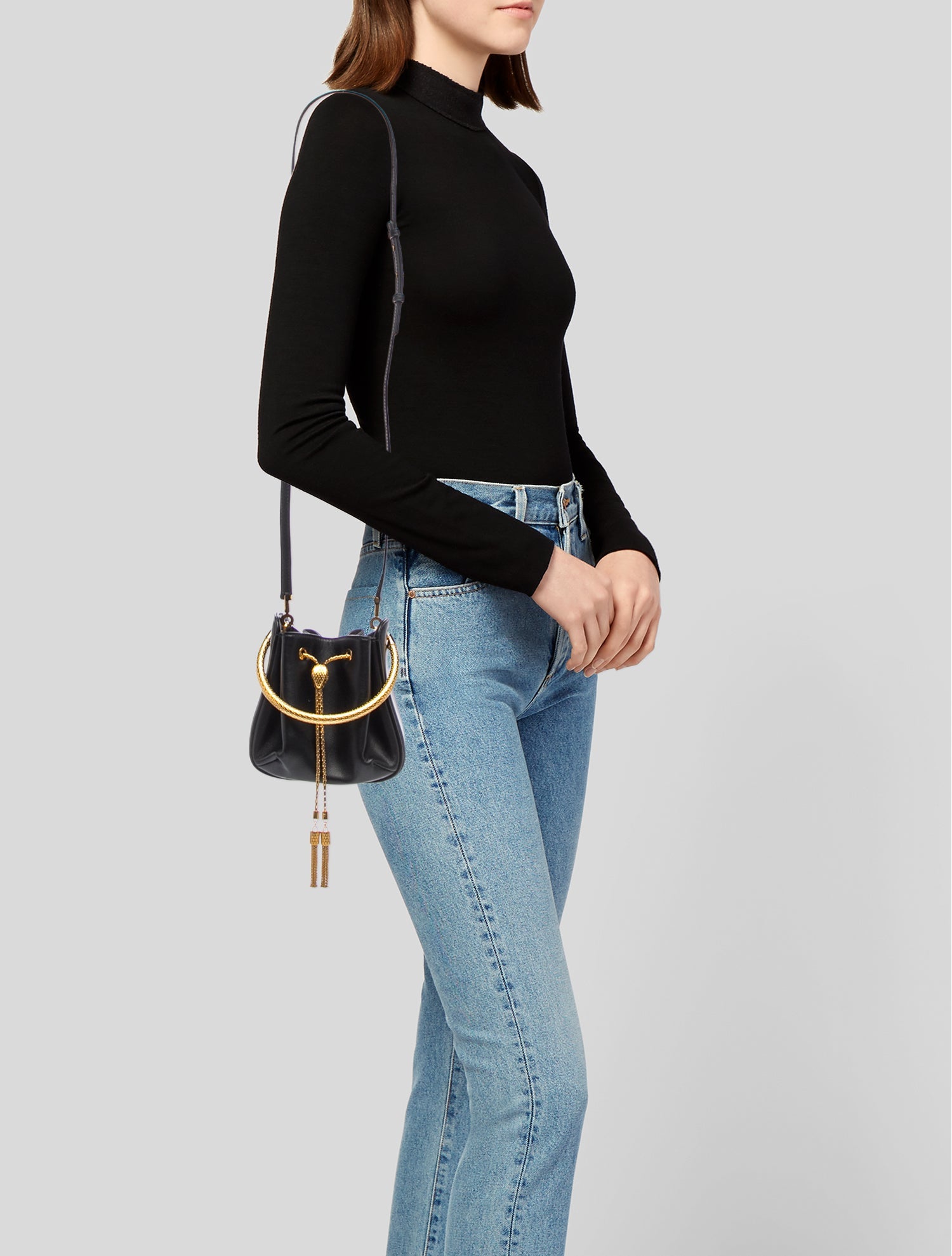 Bvlgari Leather Serpenti Forever Bucket Bag