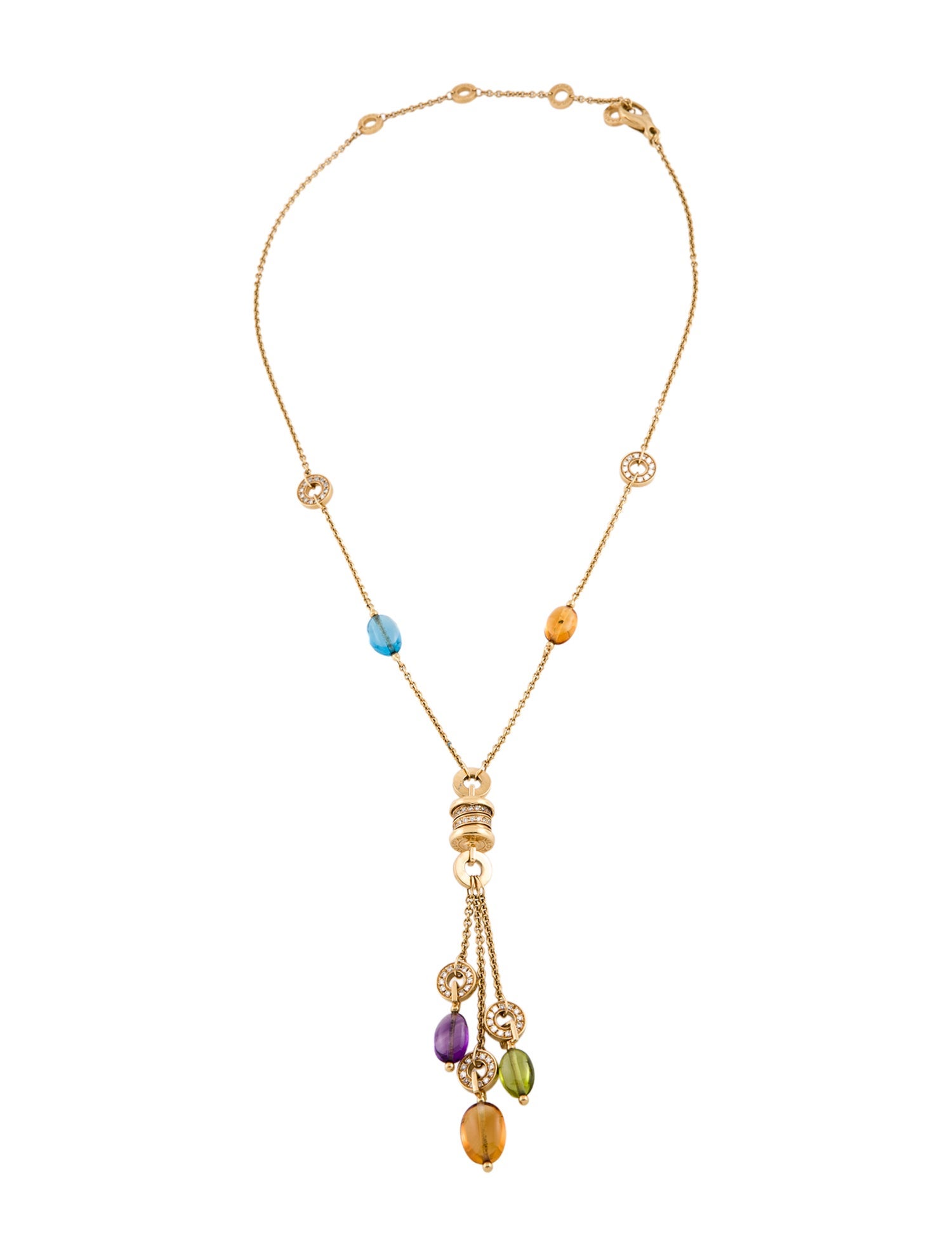 Bvlgari 18K Multistone B.zero1 Lavalier Necklace