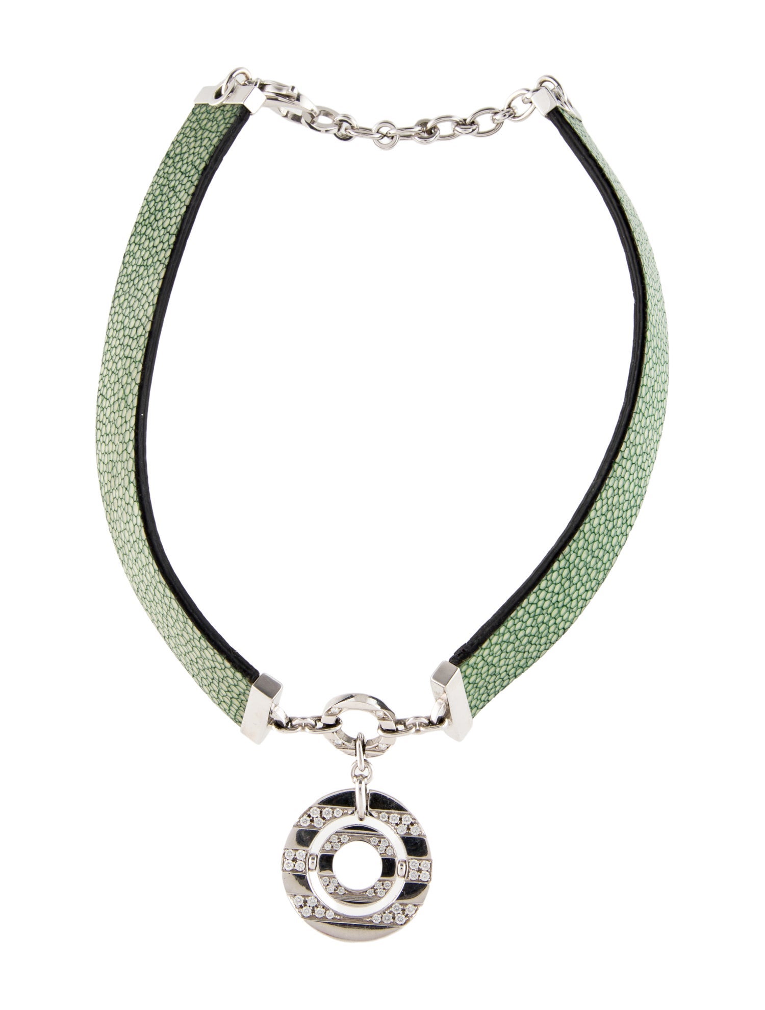 Bvlgari 18K Galuchat & Diamond Astrale Pendant Necklace