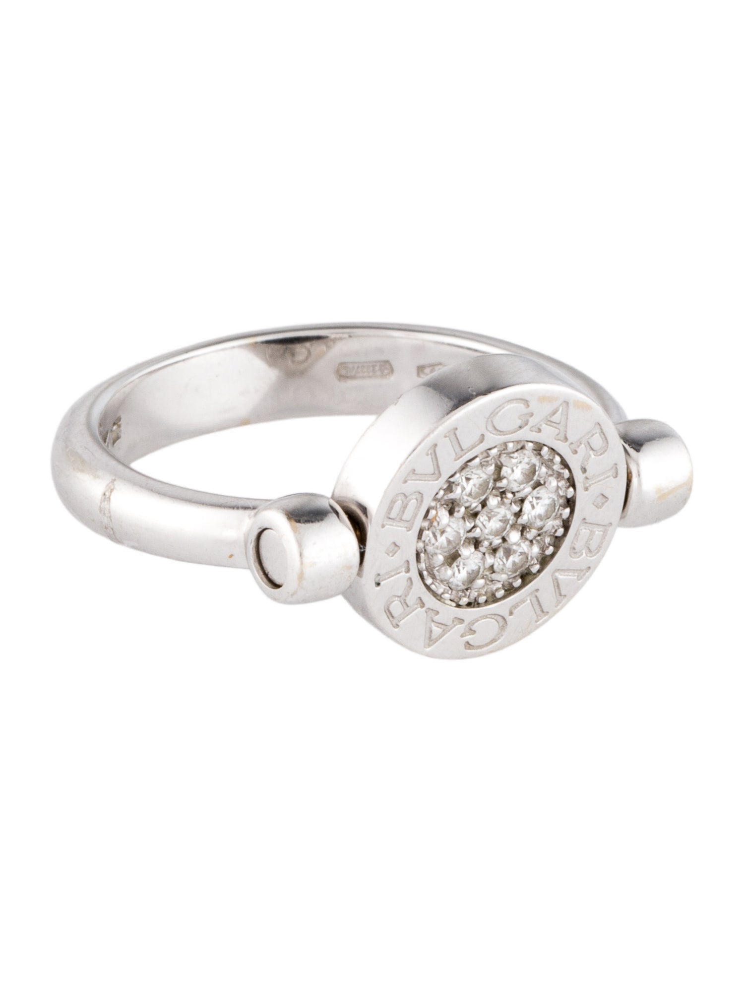 Bvlgari 18K Onyx & Diamond Bvlgari Bvlgari Flip Ring