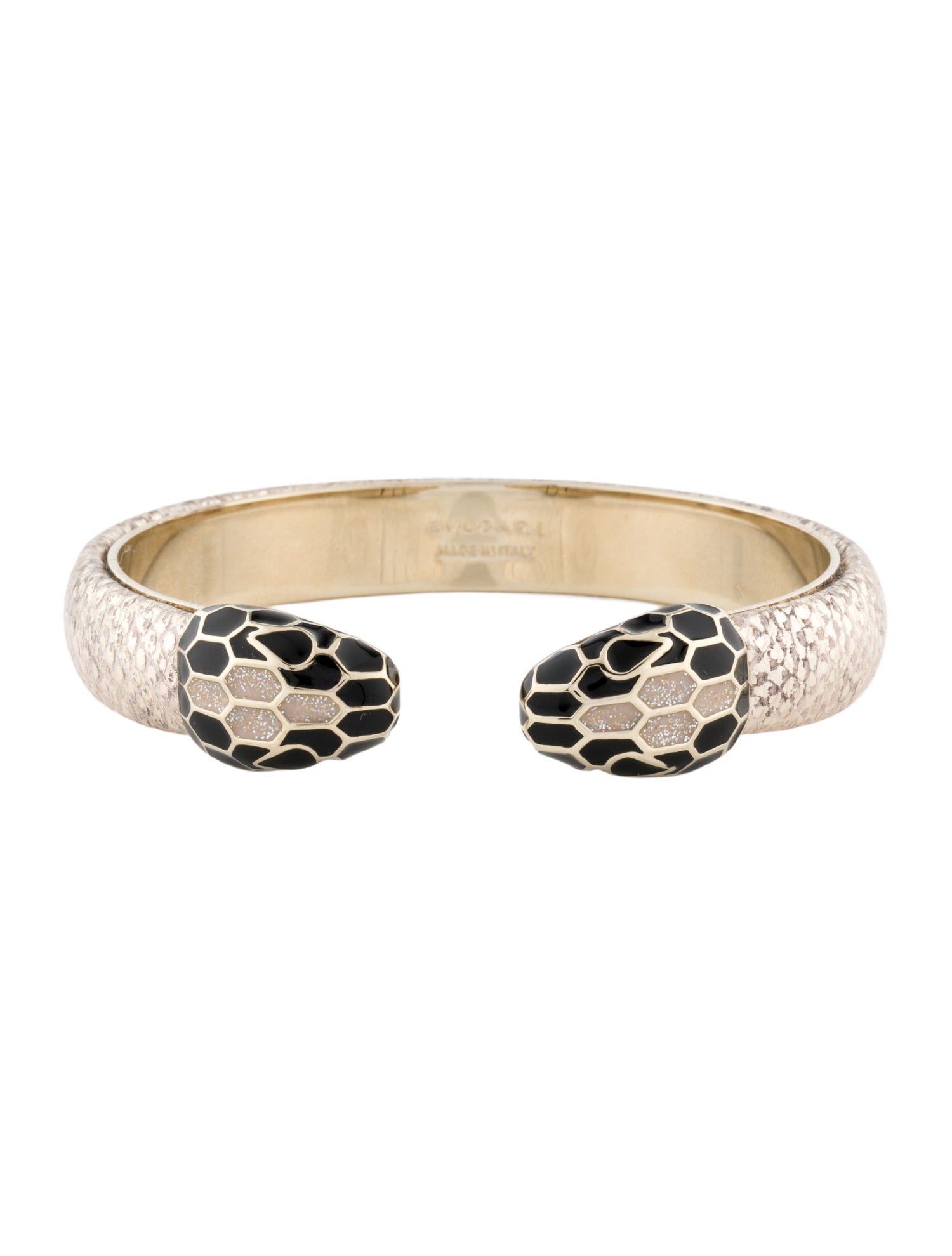 Bvlgari Leather & Enamel Serpenti Forever Bracelet