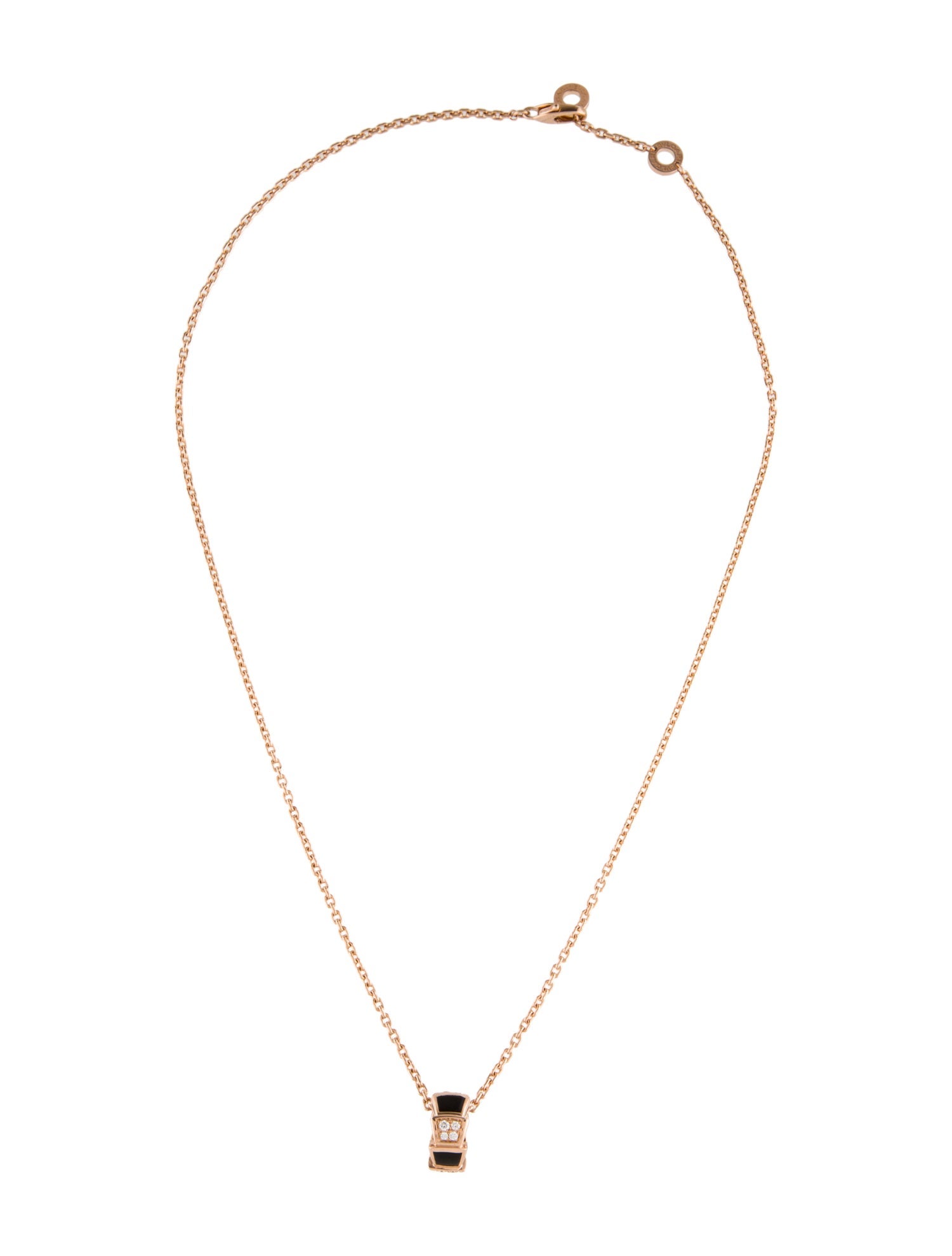 Bvlgari 18K Onyx & Diamond Serpenti Pendant Necklace