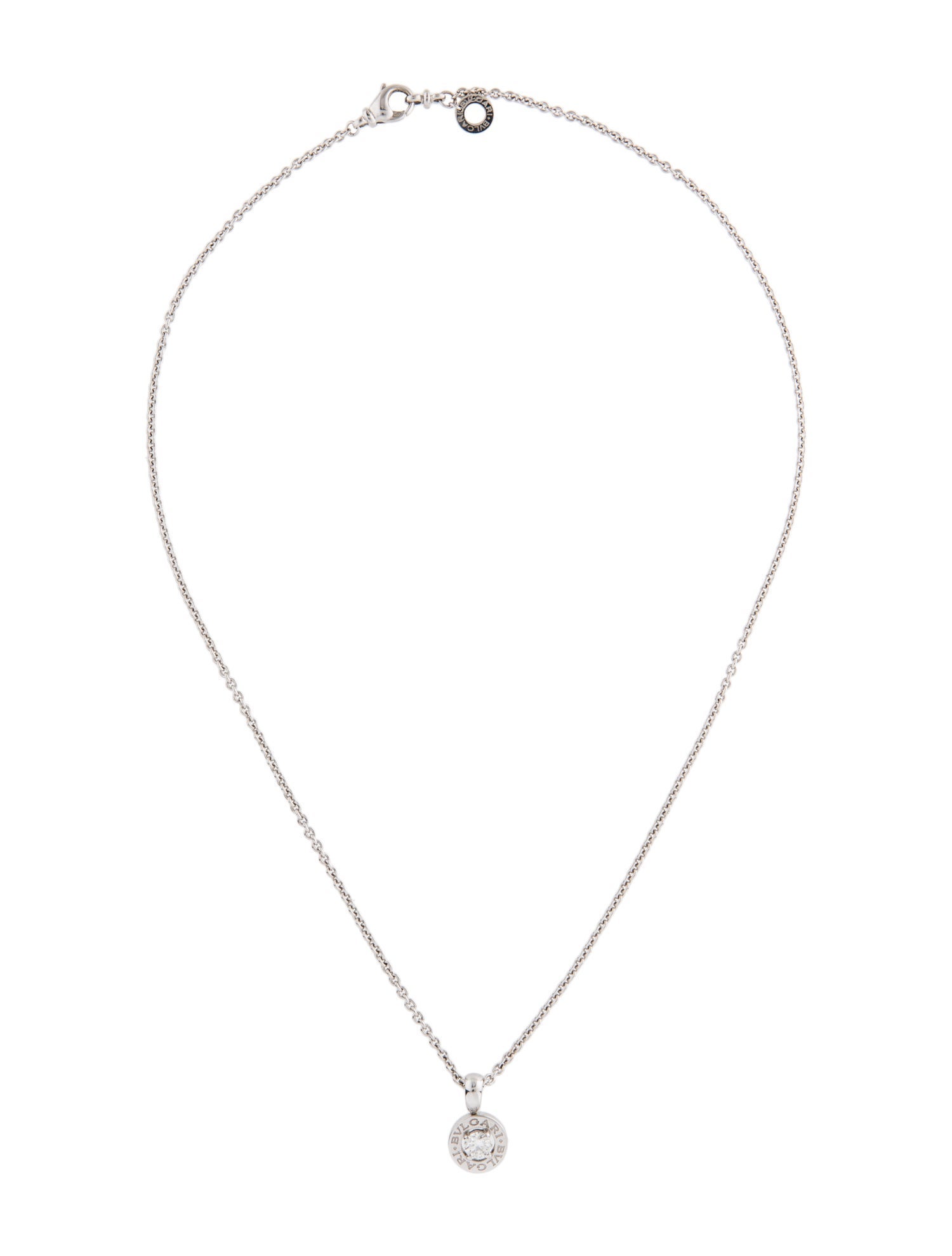 Bvlgari 18K Bvlgari Bvlgari Diamond Pendant Necklace