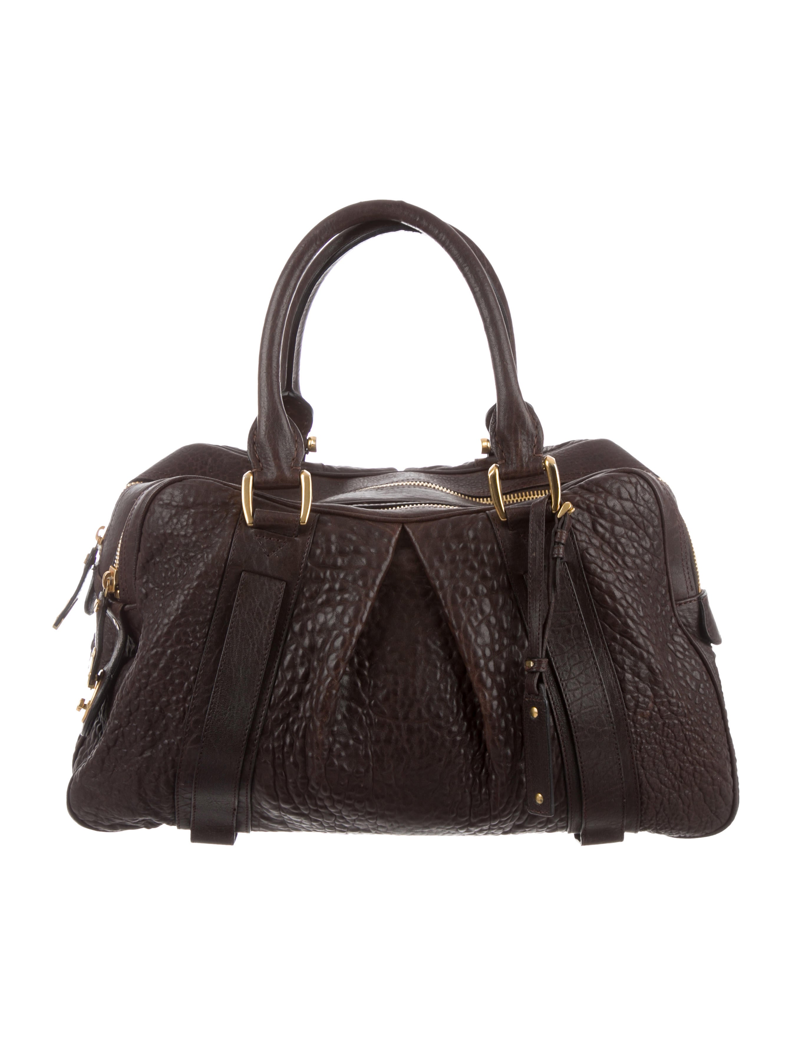 Burberry Textured Leather Shoulder Bag Brown Shoulder Bags, Handbags