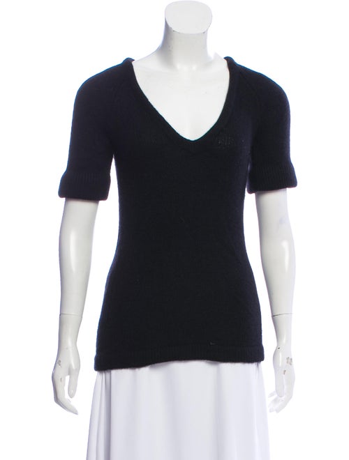 Burberry Cashmere Short Sleeve Sweater Black