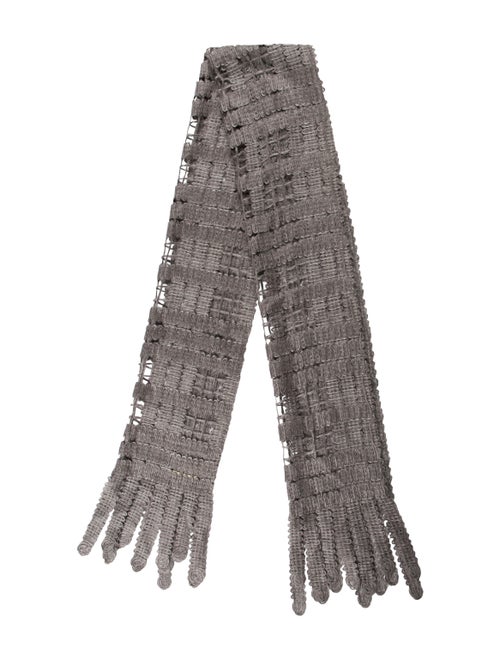 Burberry Woven Mohair Scarf Grey