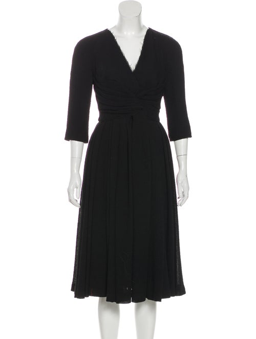 Burberry Wool Seersucker Dress Black