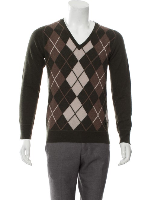 Burberry Wool Argyle Sweater green