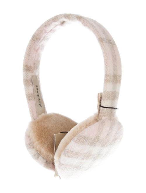 Burberry Nova Check Cashmere Earmuffs Pink