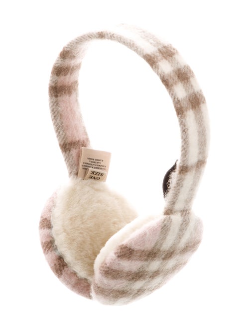 Burberry Nova Check Cashmere Earmuffs Pink
