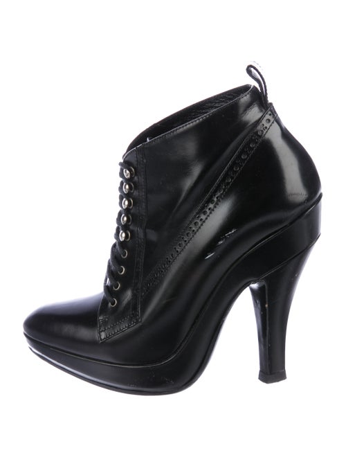 Burberry Brogue Leather Booties Black