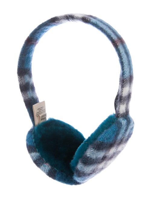 Burberry Nova Check Cashmere Earmuffs Blue