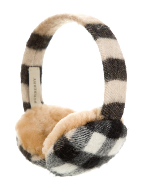 Burberry Nova Check Wool Earmuffs Black