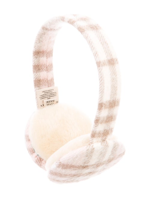 Burberry Cashmere Check Ear Muffs Pink