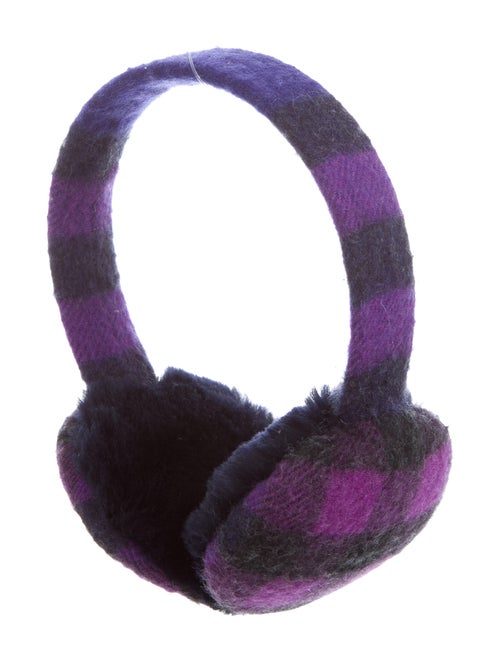 Burberry Nova Check Cashmere Earmuffs Violet