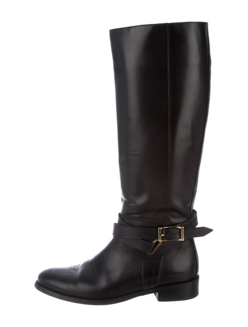 Burberry Leather Knee-High Boots Black