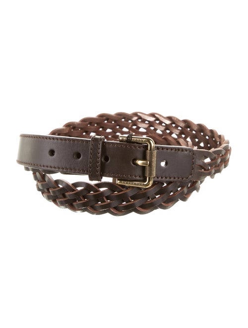 Burberry Braided Leather Belt gold