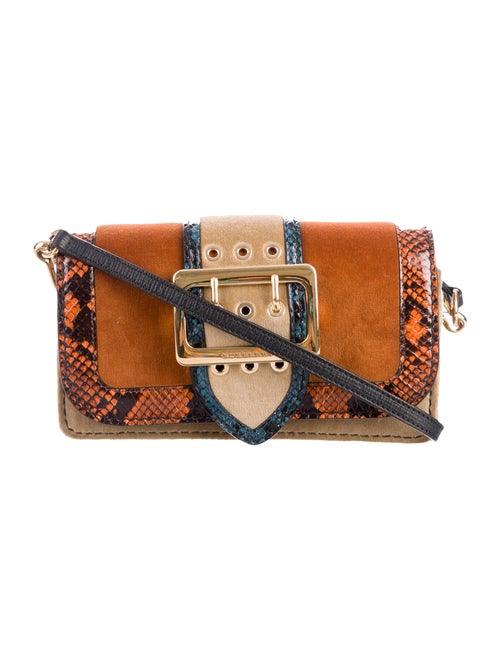 Burberry Python-Trimmed Patchwork Bag Brown