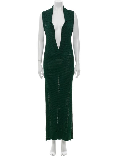 Burberry Knit Maxi Dress green