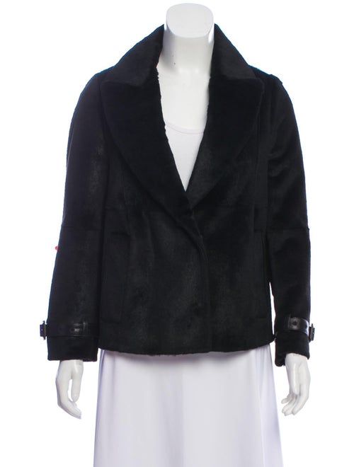 Burberry Fur Shawl Collar Jacket Black