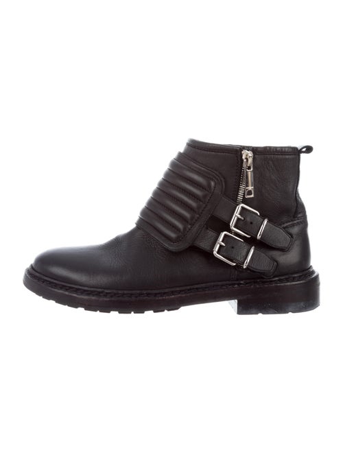 Burberry Brit Biker Keatingflat Leather Moto Boots