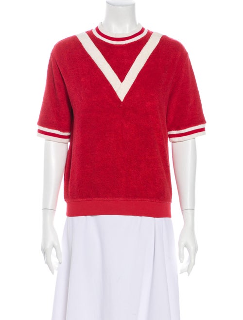 Burberry Crew Neck Short Sleeve Sweatshirt Red