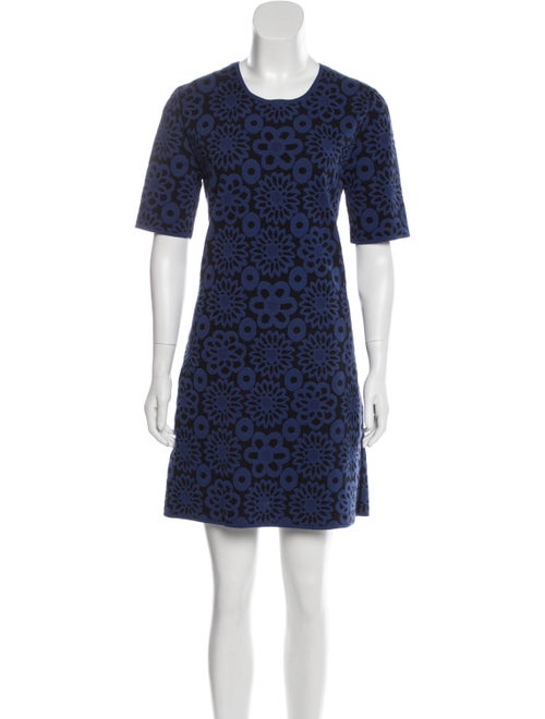 Burberry Jacquard Shift Dress Blue
