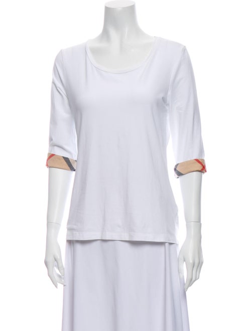 Burberry Scoop Neck Short Sleeve T-Shirt White