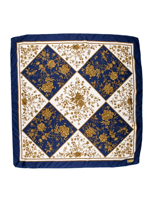 Burberry Silk Printed Scarf Navy