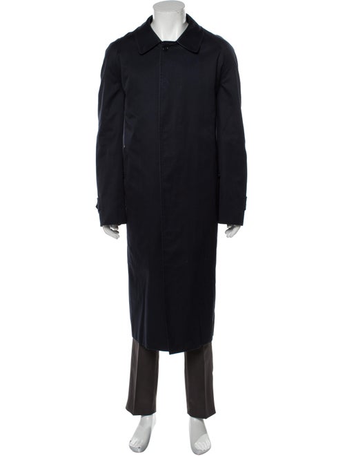 Burberry House Check Pattern Trench Coat Blue