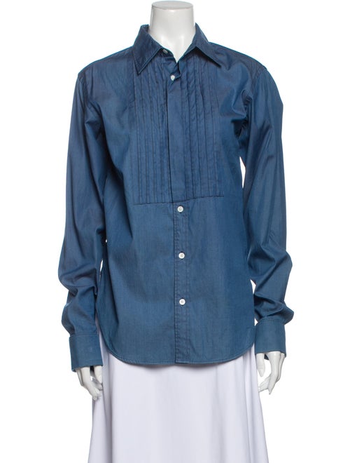 Burberry Long Sleeve Dress Shirt Blue