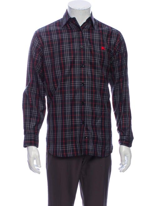 Burberry Plaid Print Long Sleeve Shirt Red