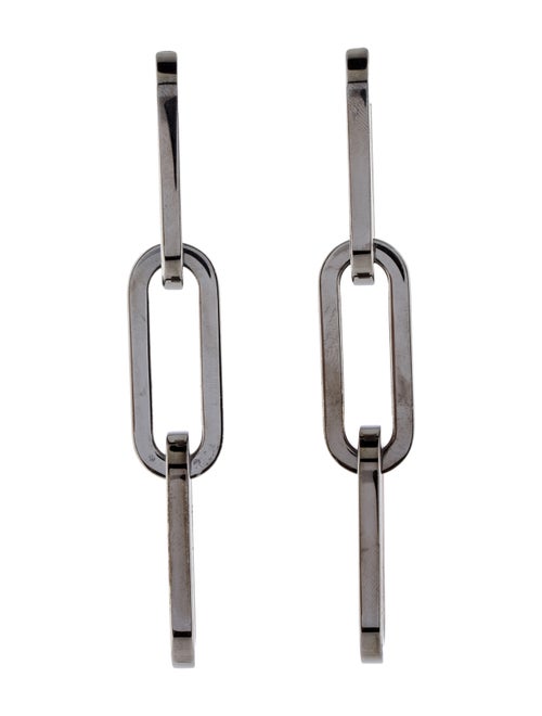 Burberry Triple Chain Link Drop Earrings silver