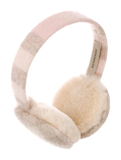 Burberry Cashmere Check Ear Muffs Tan