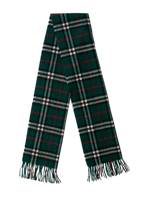 Burberry Nova Check Cashmere Scarf green