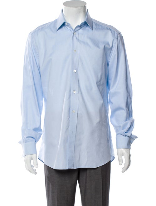 Burberry Long Sleeve Dress Shirt Blue