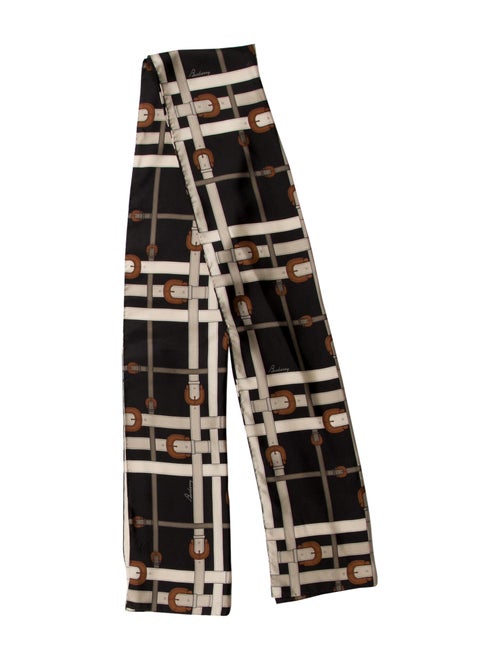Burberry Printed Silk Scarf Black