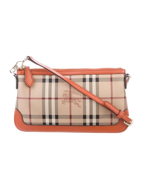 Burberry Haymarket Check Crossbody Bag Tan