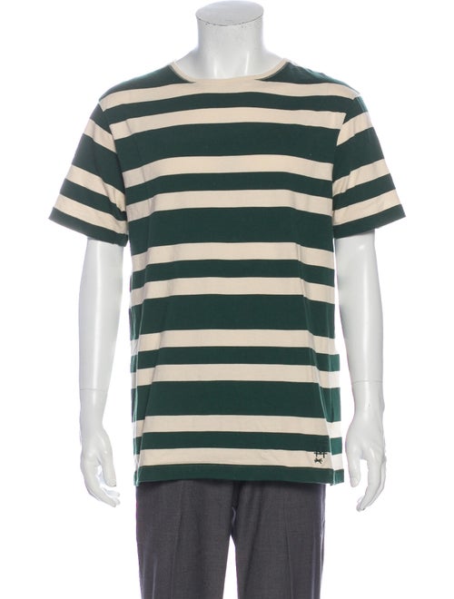 Burberry Striped Crew Neck T-Shirt Green