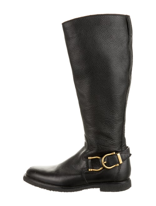 Burberry Leather Riding Boots Black
