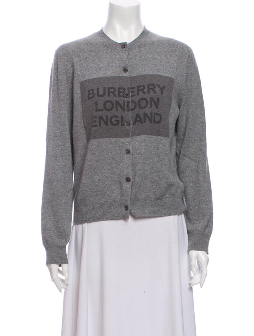 Burberry Cashmere Graphic Print Sweater Grey