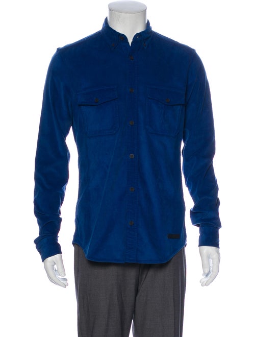 Burberry Corduroy Long Sleeve Shirt Blue